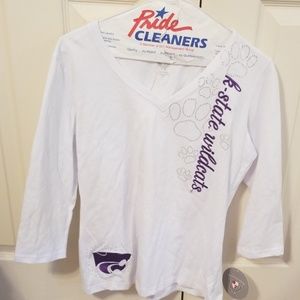 Kansas state wildcats bling 3/4 sleeve shirt